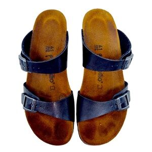 Birkenstock Papillio Dorothy Sandals Wedges Leather Black Women's 10 EU 41 M/N